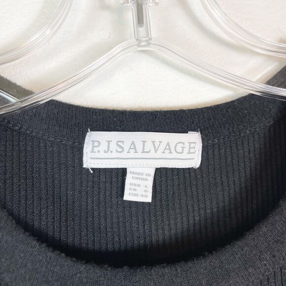 PJ Salvage NWT Women's Loungewear Textured Basics Tank Black Size L - Picture 5 of 6